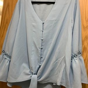 Peasant Tie-Front Blouse